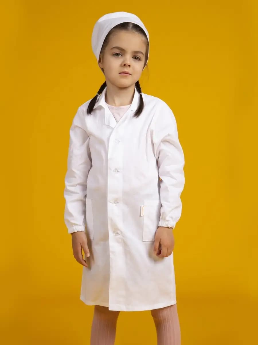 Костюм медсестры юного химика и врача белый