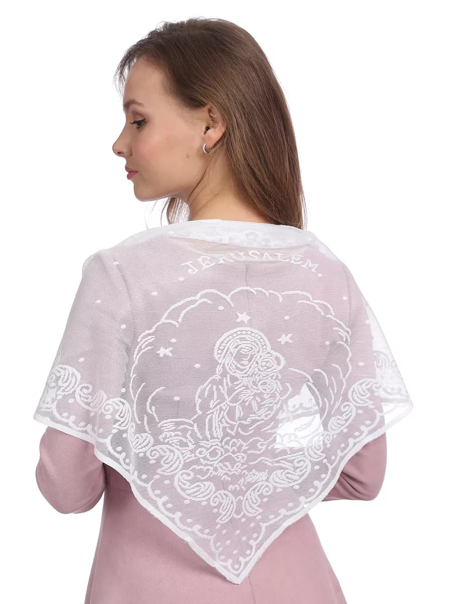 Косынка,черная,белая,женская,в церковь,для храма