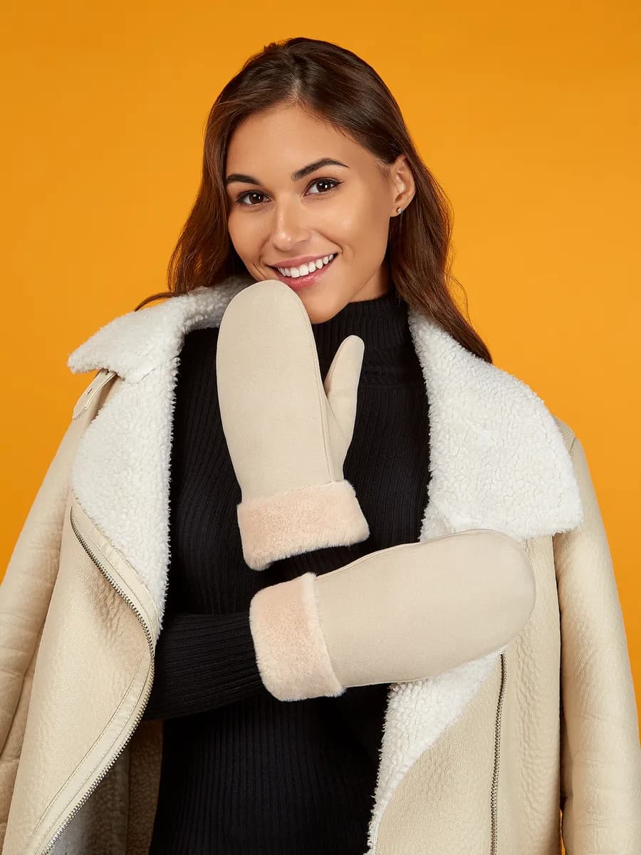 Варежки зимние теплые одежда