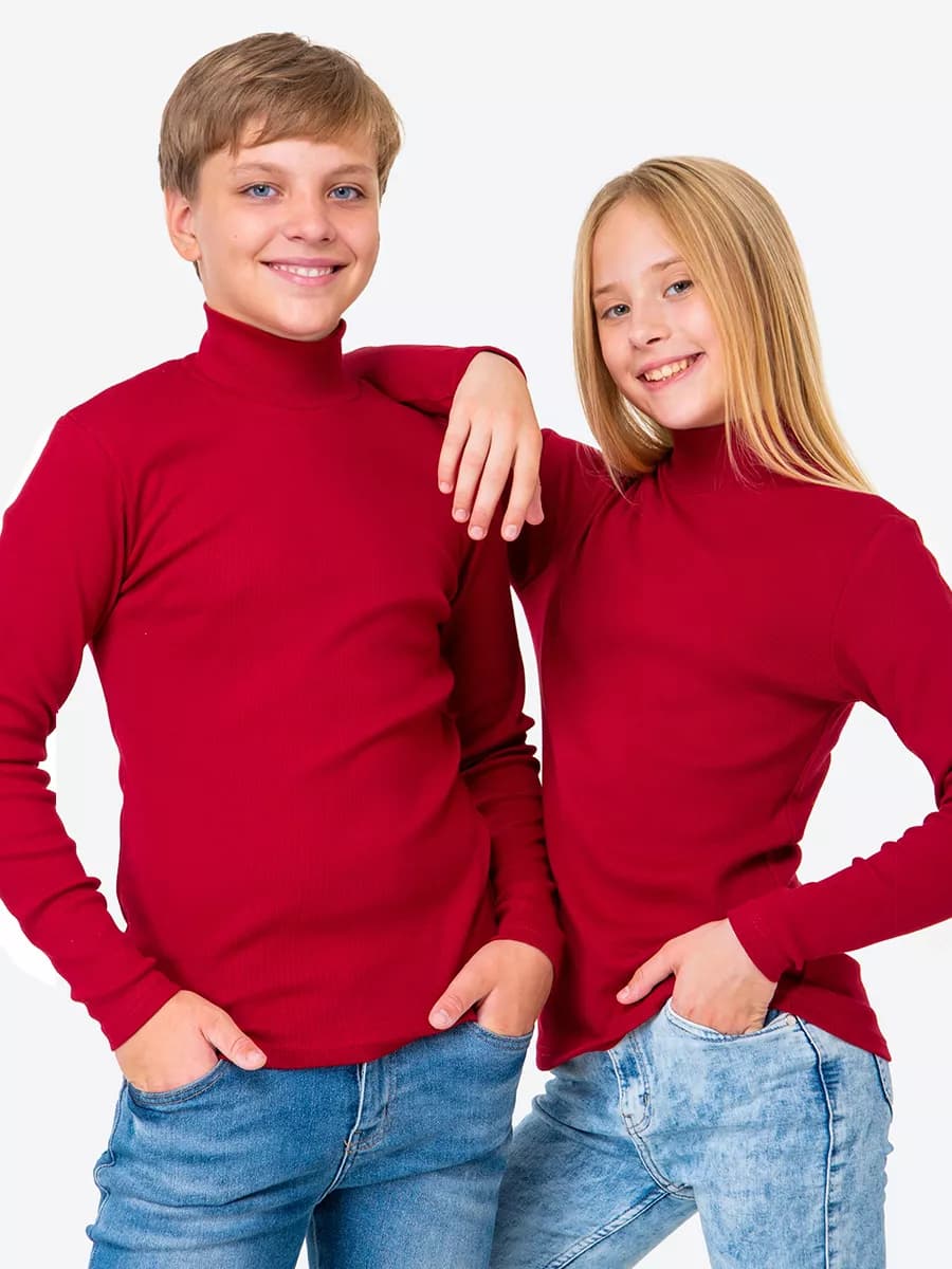 Водолазка детская в рубчик базовая школьная