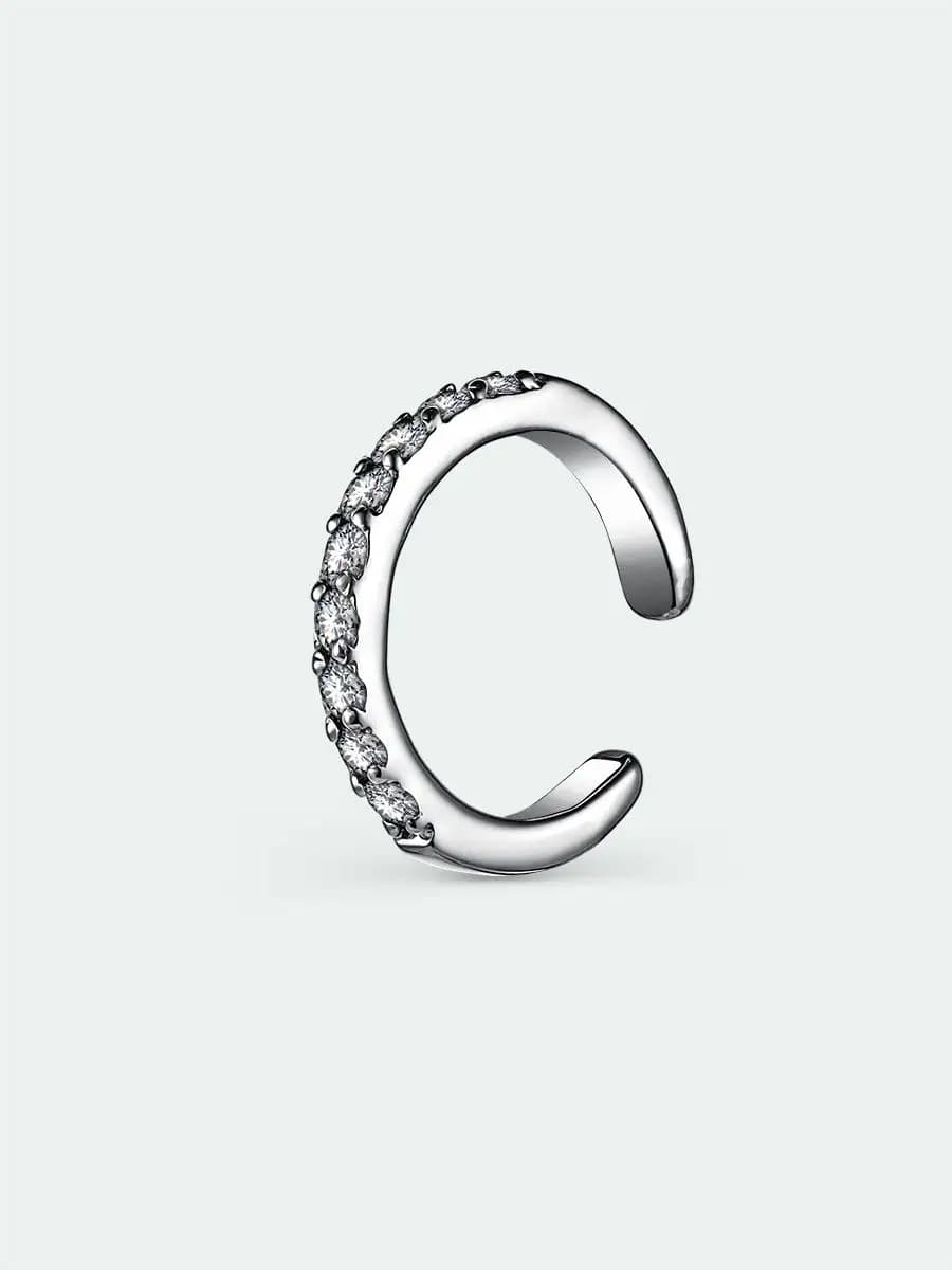 Серьги серебро 925 пробы каффа украшение с фианитами