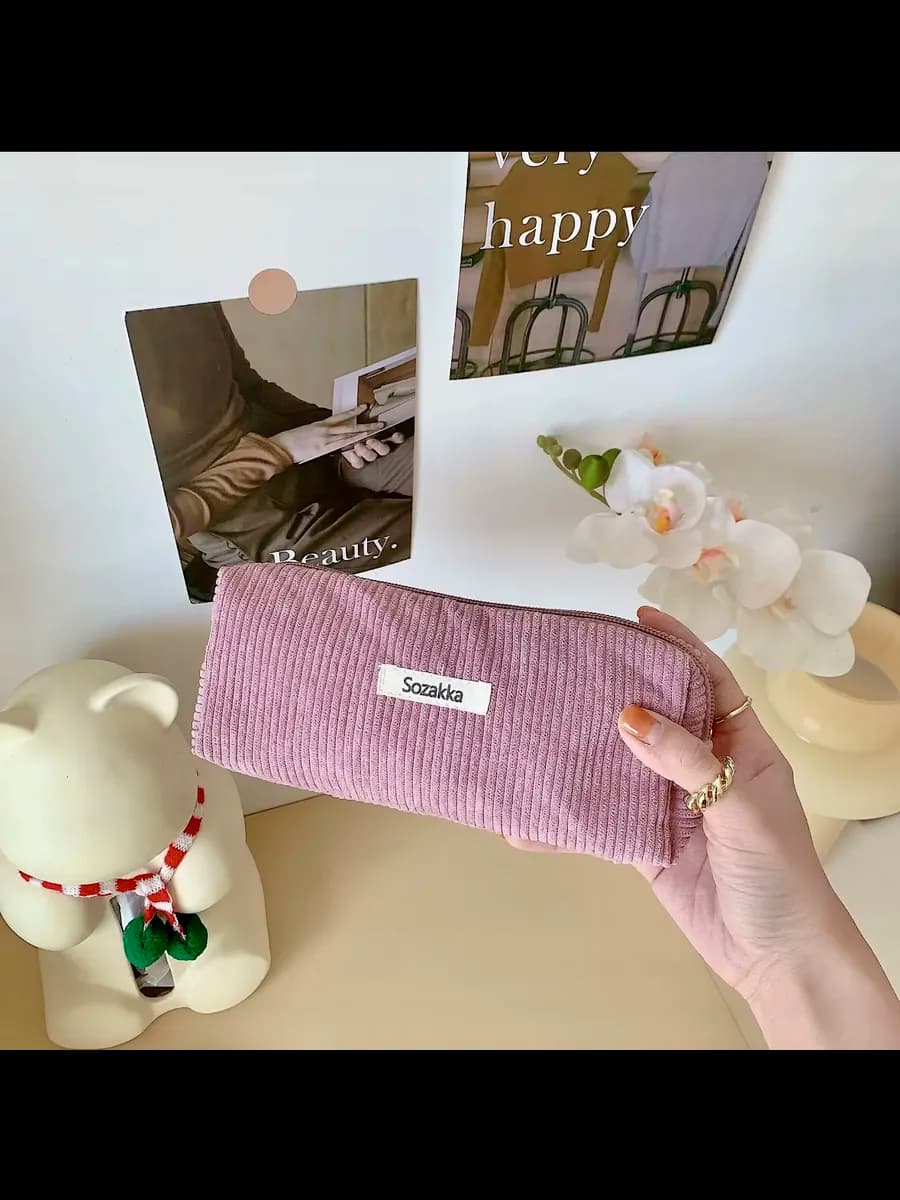 Пенал вельветовый школьный