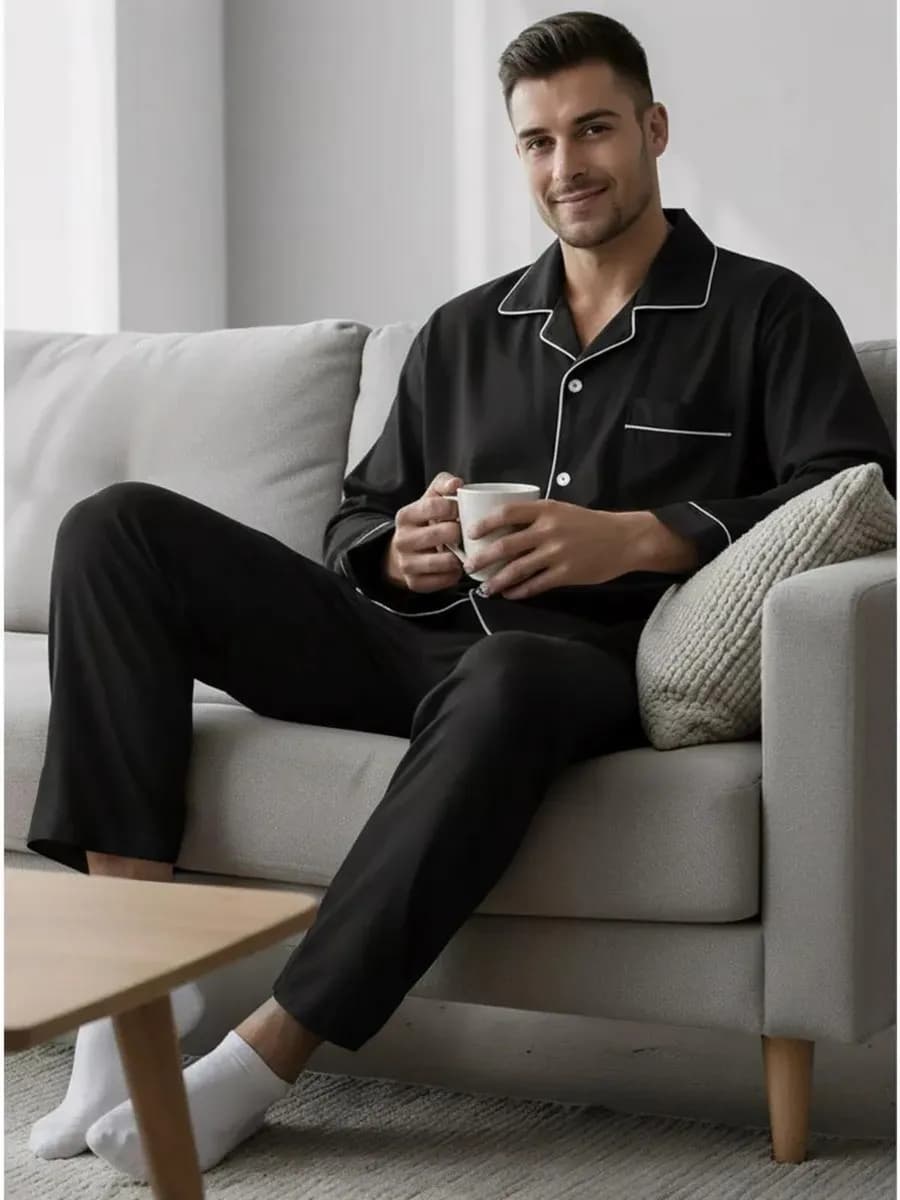 Пижама со штанами и рубашкой больших размеров