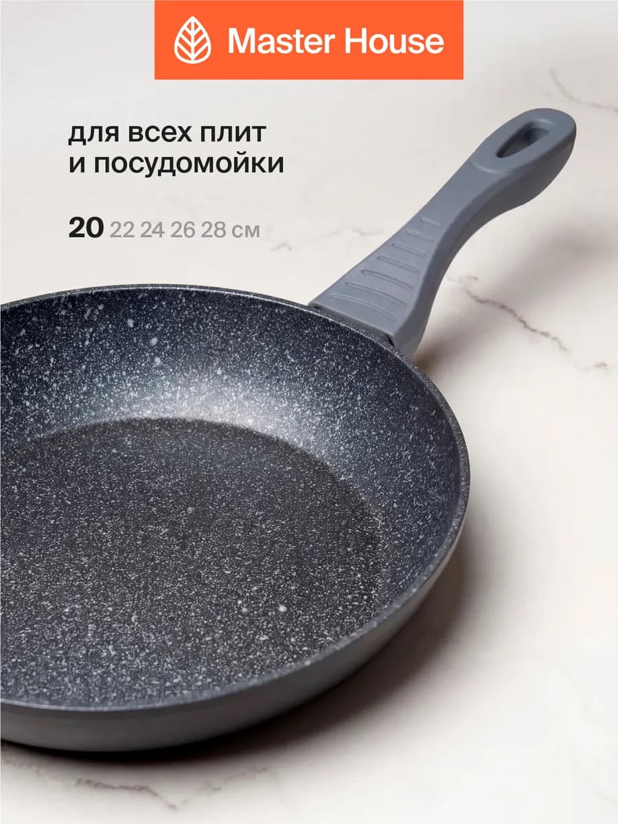 Сковорода антипригарная 20 см индукционная каменное покрытие