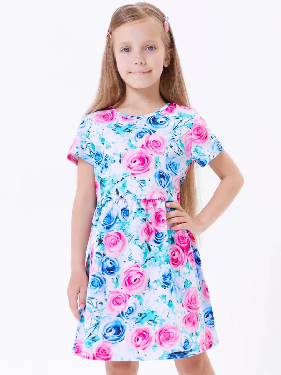 Трикотажное платье для девочки в садик или для дома