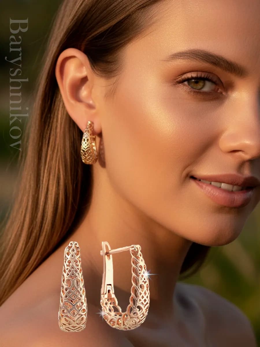 Серьги бижутерия ажурные висячие
