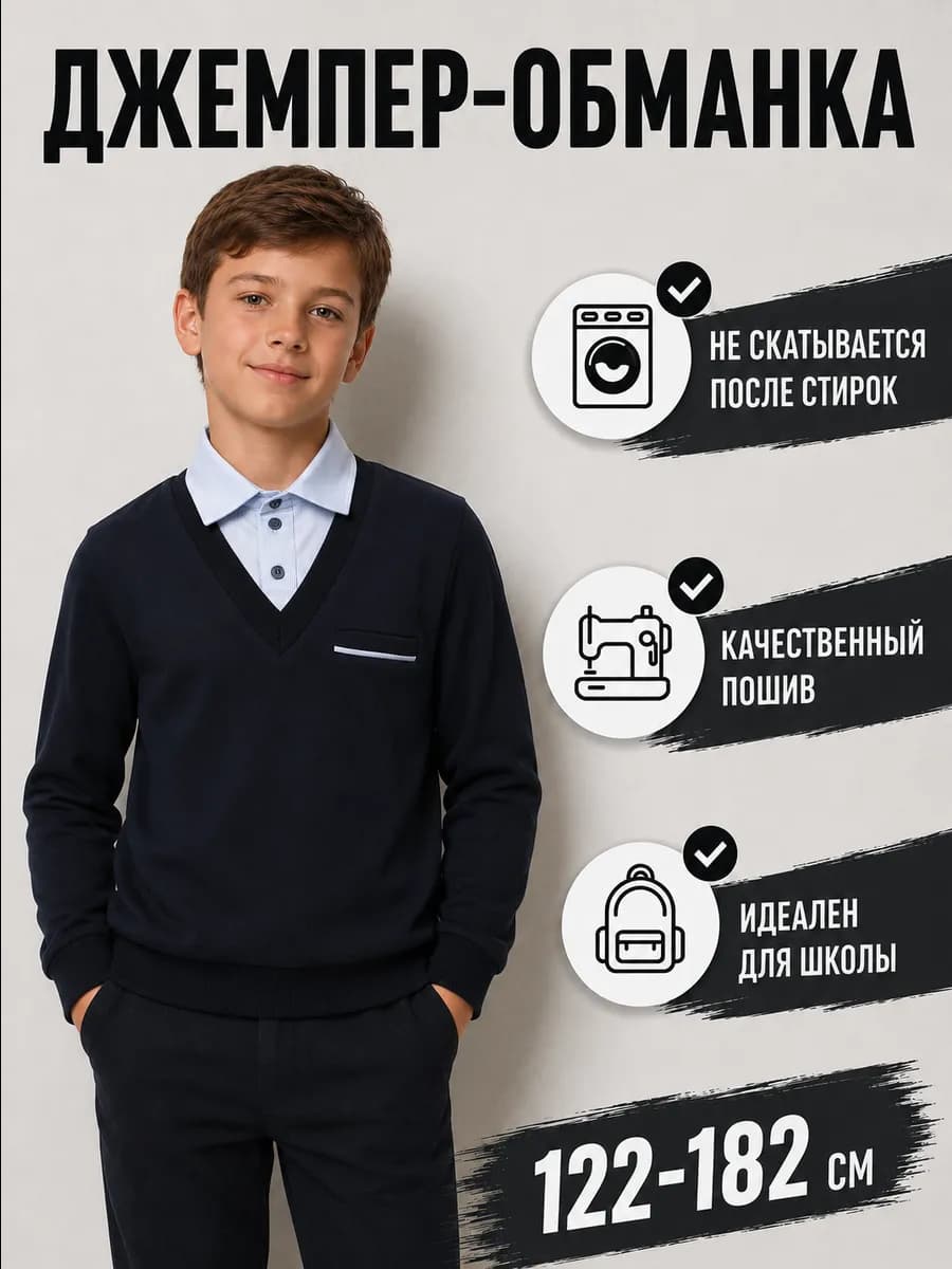 Джемпер обманка в школу