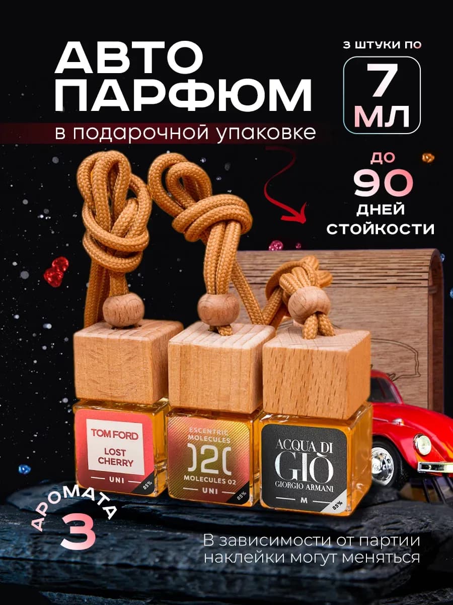 Автопарфюм ароматизатор в машину набор 3 шт