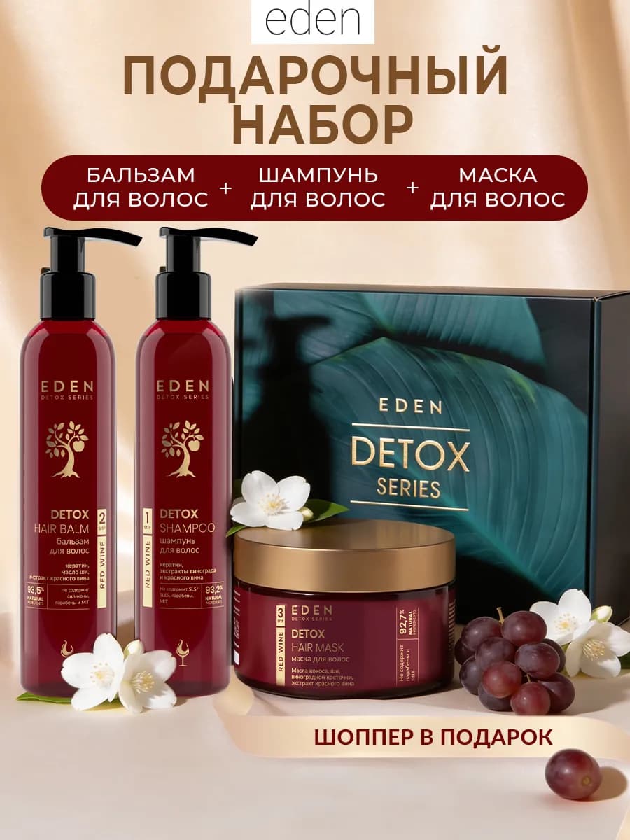 Набор подарочный женский для волос шампунь, бальзам, маска