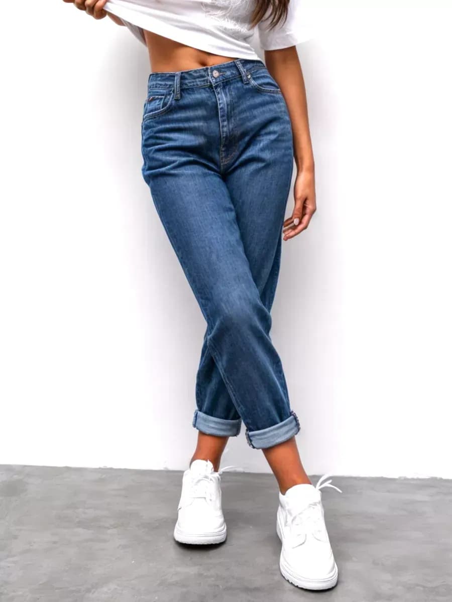 Джинсы мом с высокой посадкой