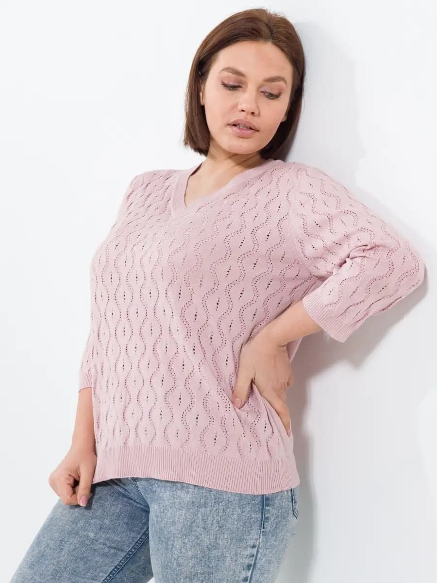 Пуловер с v-образным вырезом