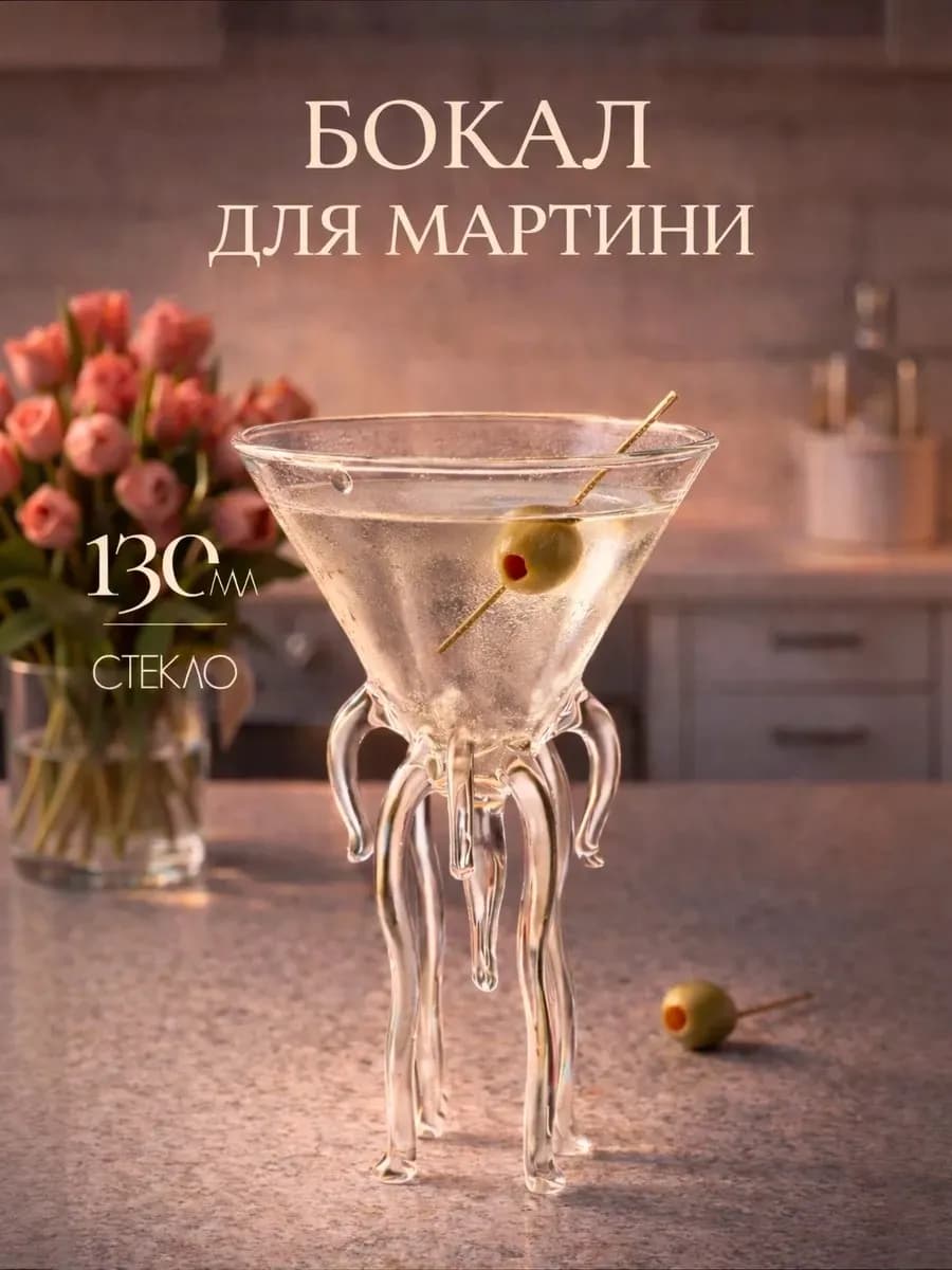 Бокал для мартини и коктейлей 130 мл «Медуза», стекло