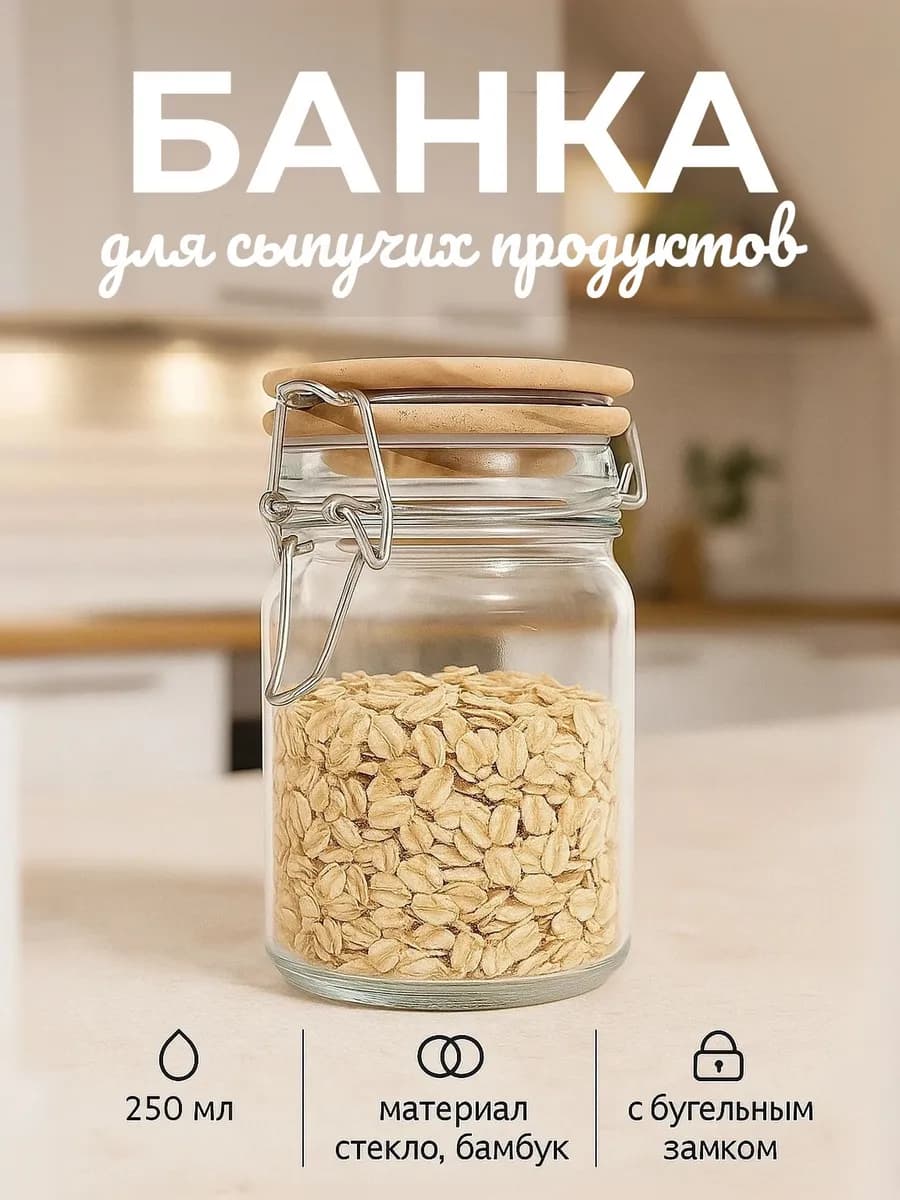 Банка для сыпучих продуктов 250 мл
