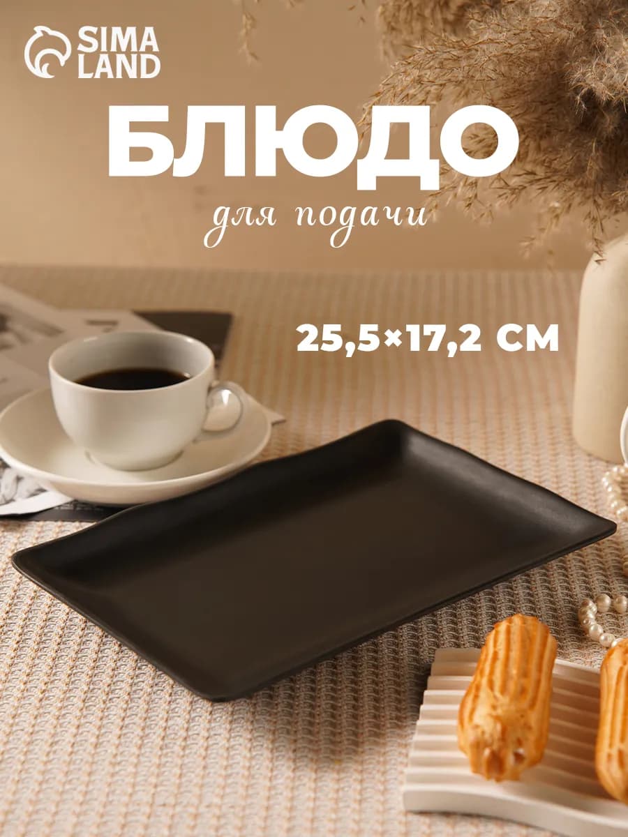 Блюдо сервировочное для подачи прямоугольное 25,5×17,2 см
