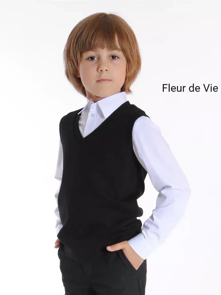 Жилетка школьная трикотажная безрукавка