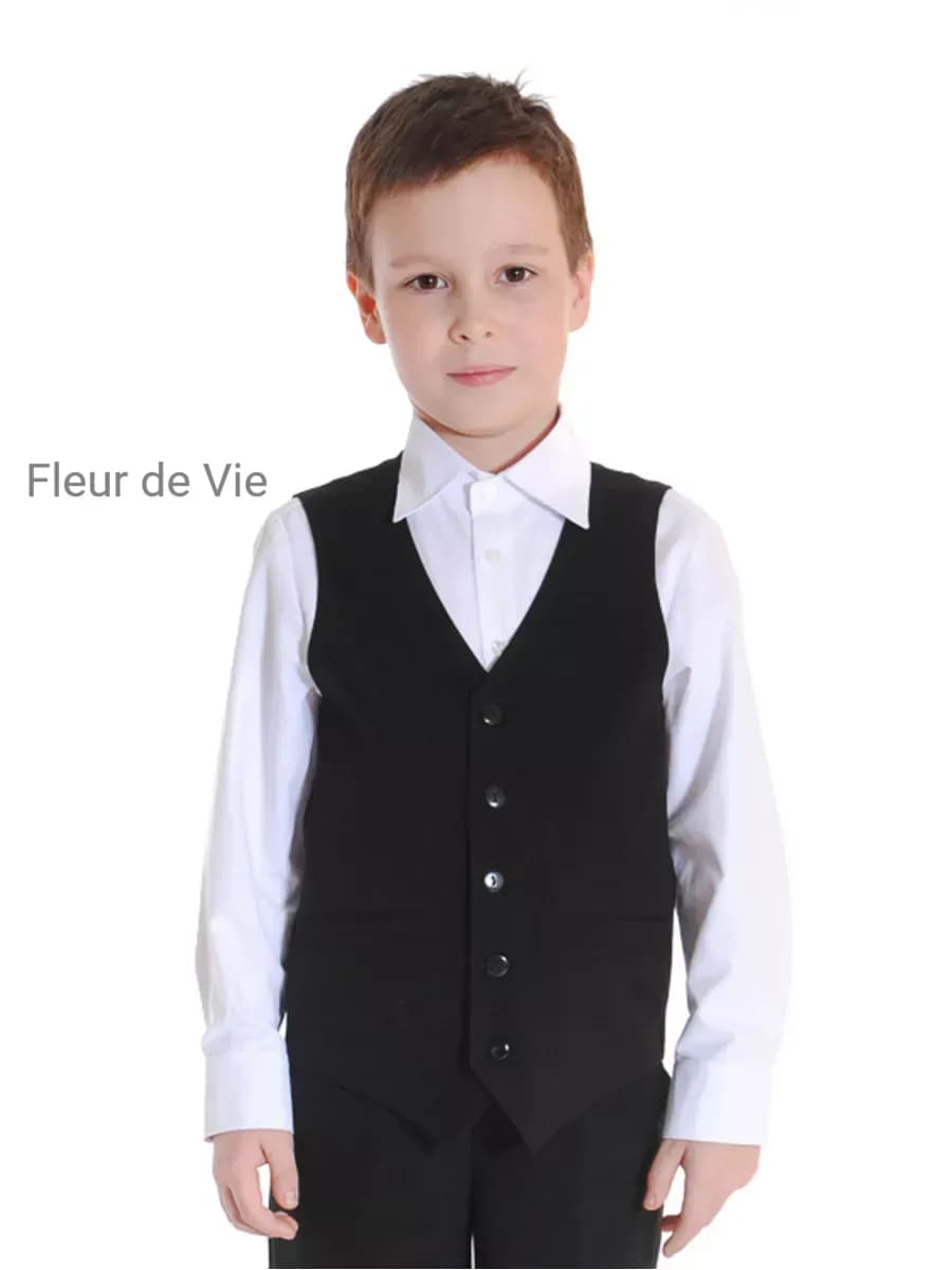 Жилетка школьная костюмная безрукавка - фото 1