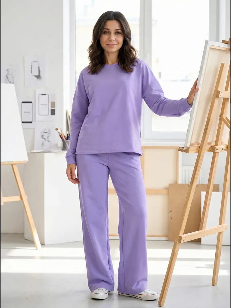 Спортивный костюм оверсайз с широкими брюками