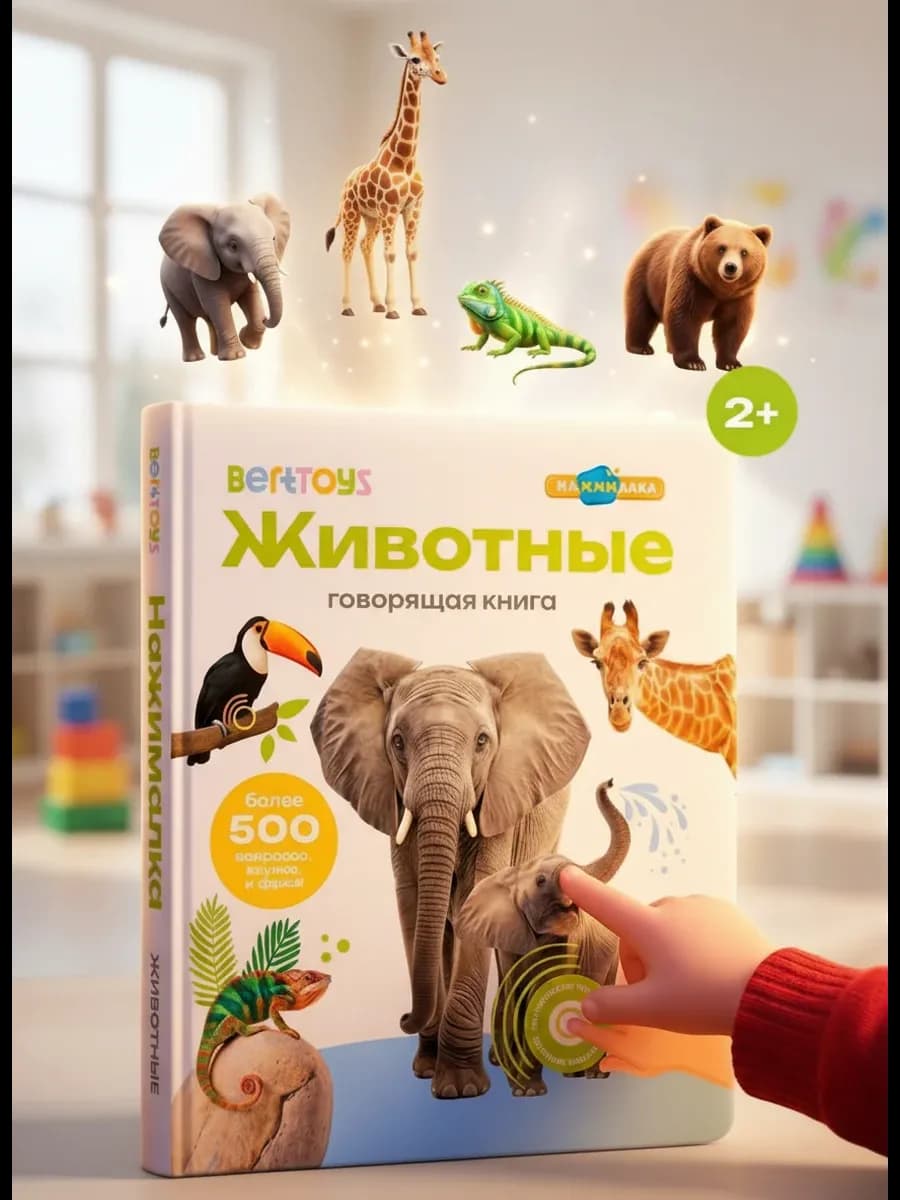 Говорящая книга для детей Животные - Новогодний подарок - фото 1