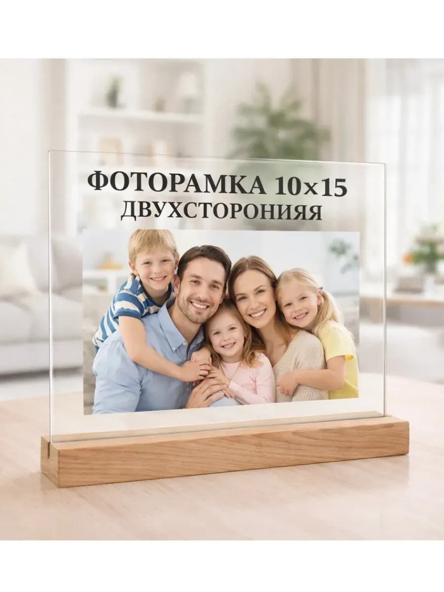 Фоторамка деревянная 10х15 двойная рамка для фото 10х10