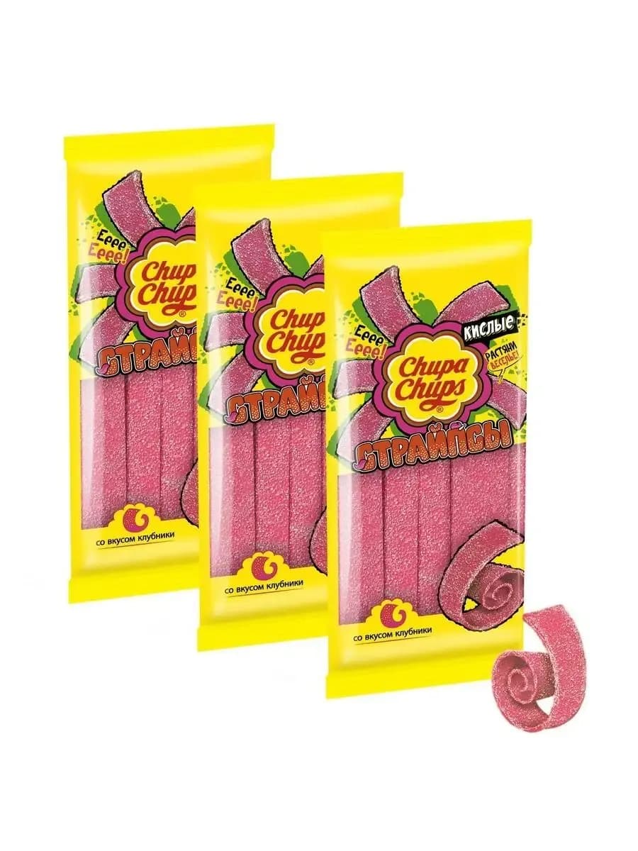 Мармелад Страйпсы Клубника, 3 шт по 120 г