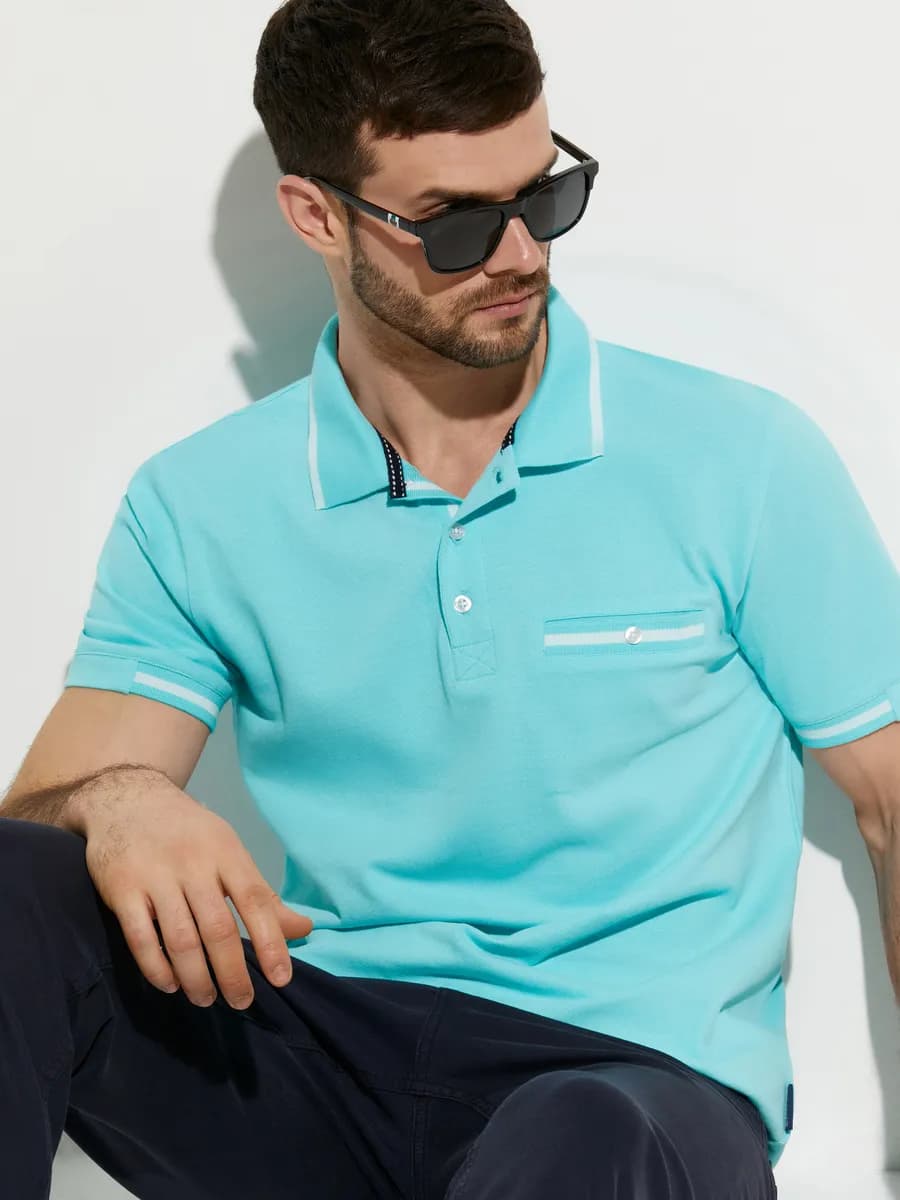 Футболка поло с коротким рукавом хлопок больших размеров