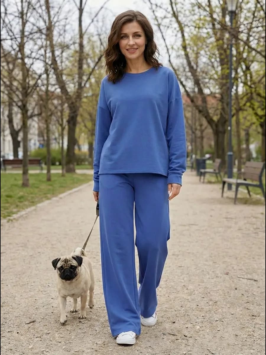 Спортивный костюм оверсайз с широкими брюками