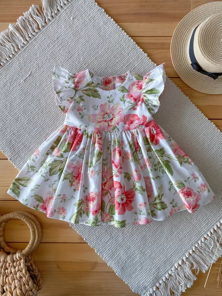 Платье нарядное праздничное хлопковое с коротким рукавом