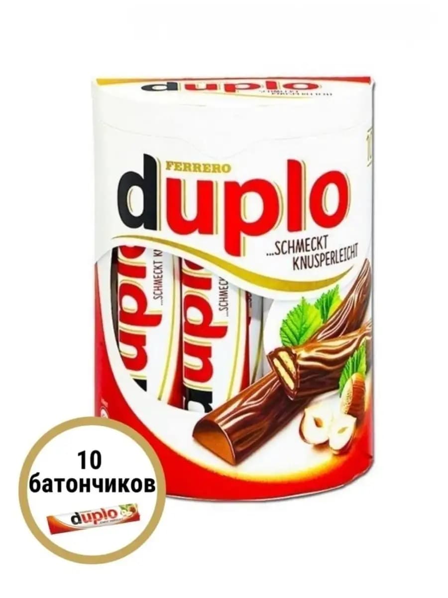 Шоколадные батончики, Duplo, с ореховой начинкой, Германия