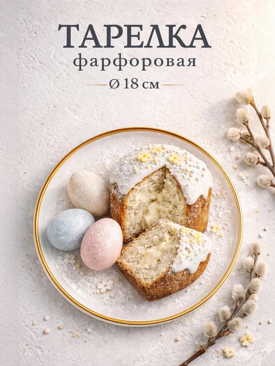 Тарелка сервировочная фарфоровая «Церера» d=18 см