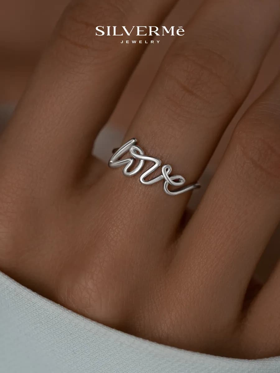 Кольцо love Серебро 925 надпись любовь