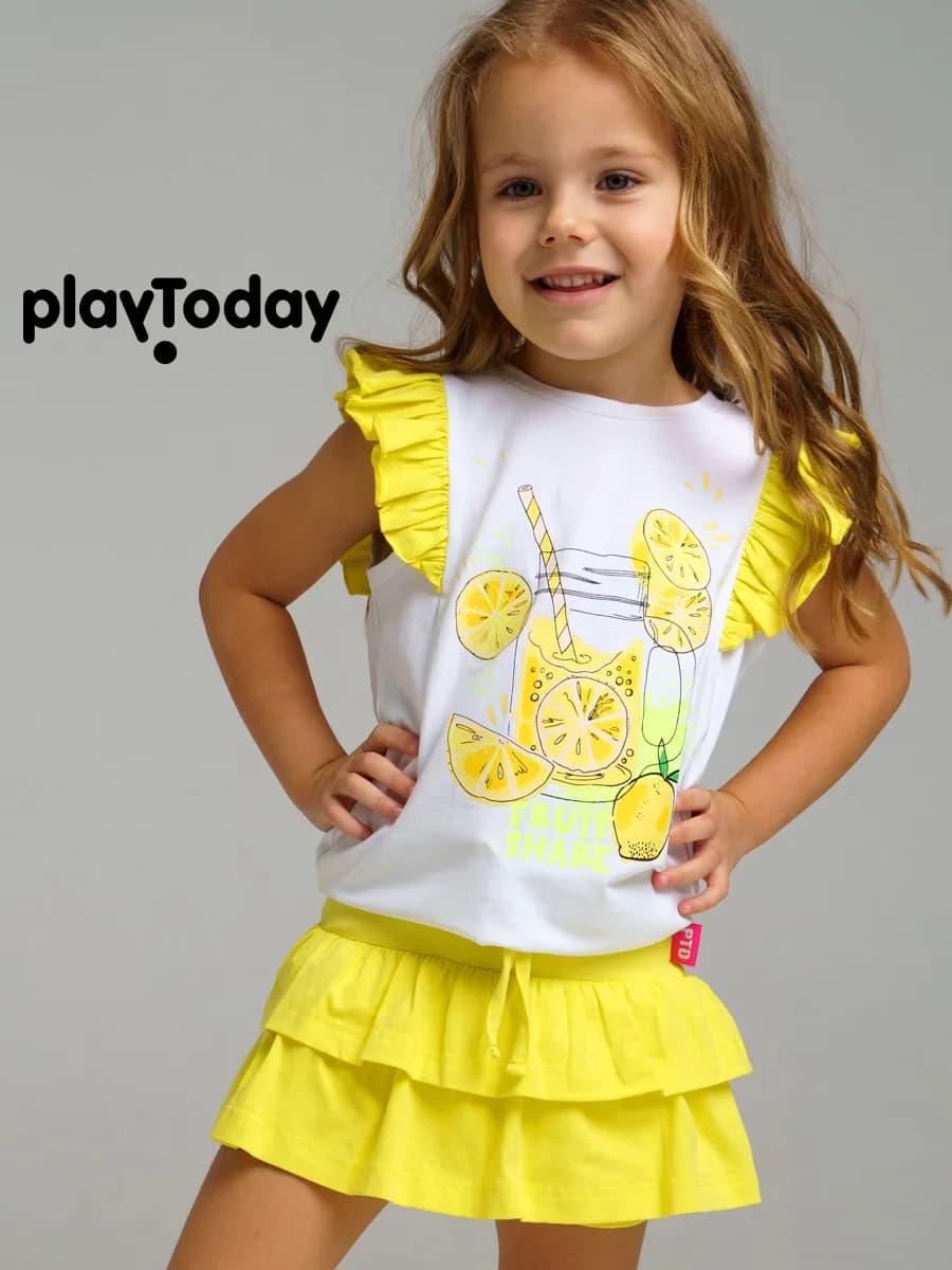 Костюм летний детский футболка юбка-шорты в садик