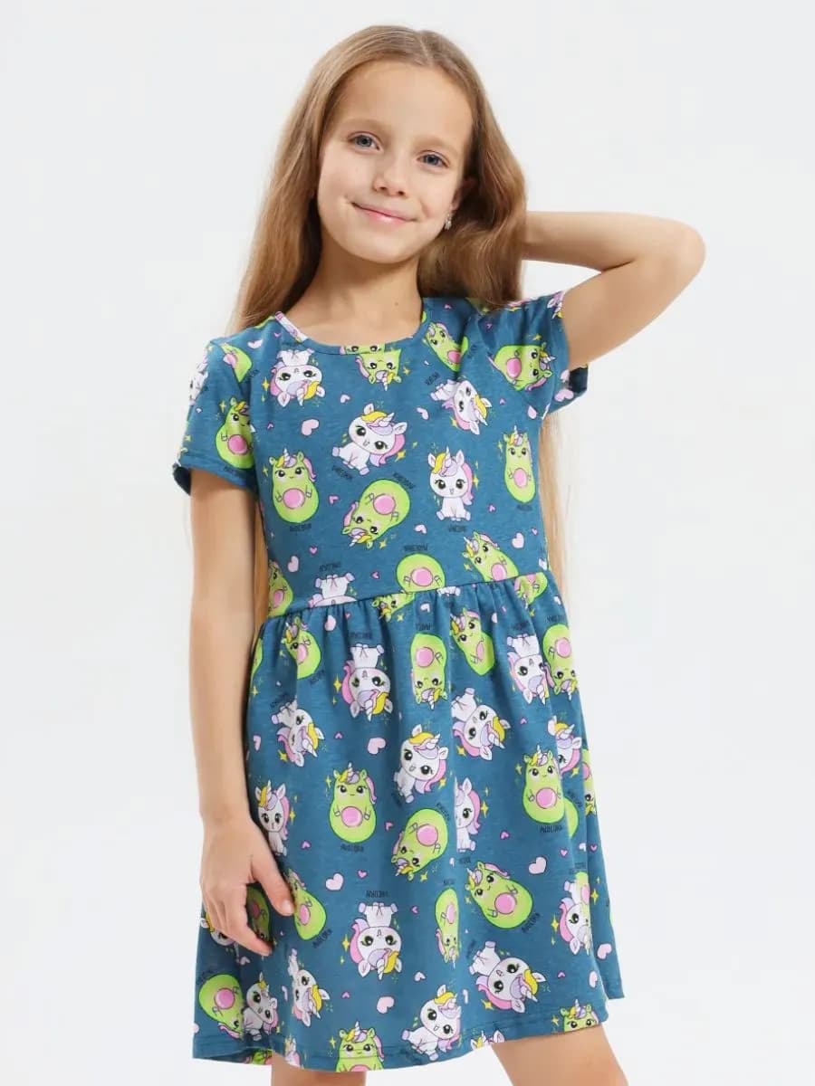 Трикотажное платье для девочки в садик или для дома