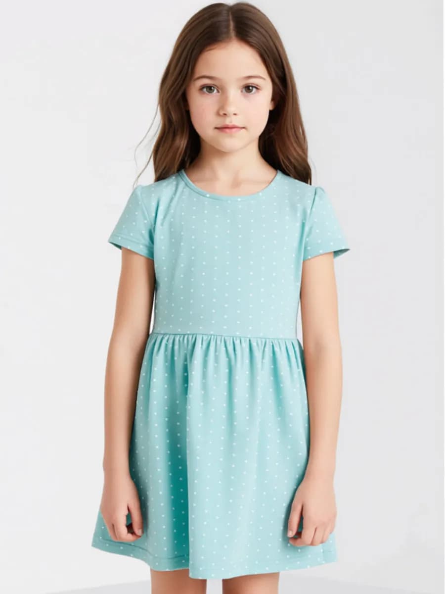 Трикотажное платье в садик