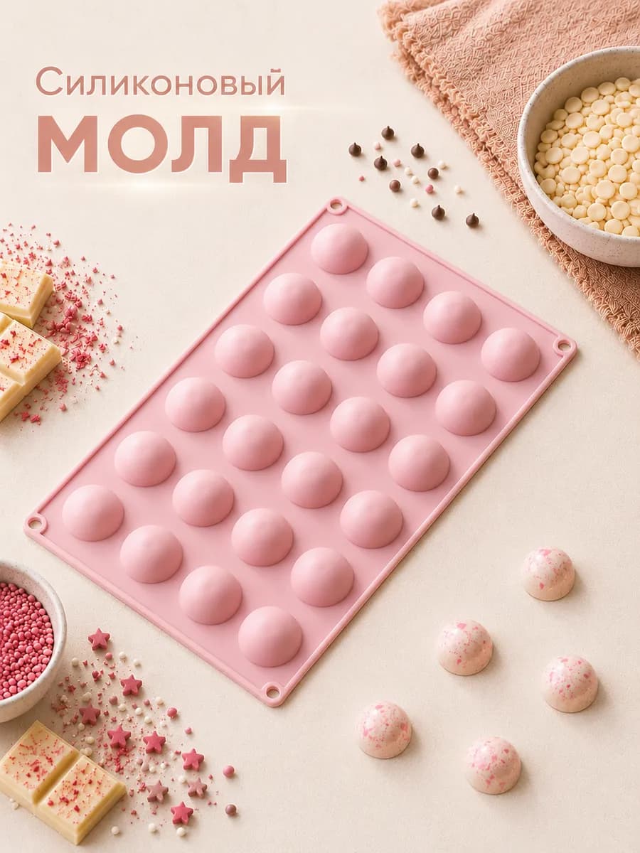 Форма для выпечки силиконовая, 28,3×16,5 см, 24 ячейки