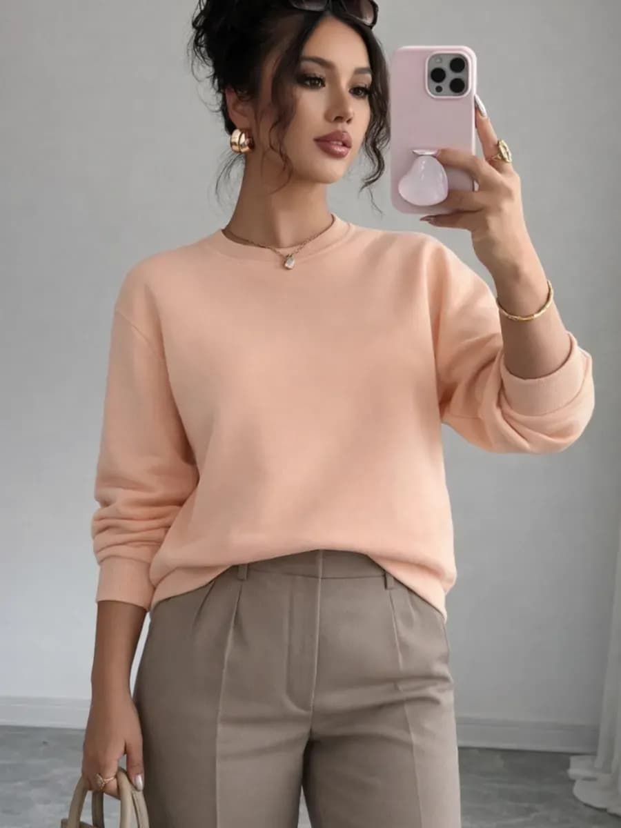 Свитшот свободного кроя без начеса оверсайз - фото 1