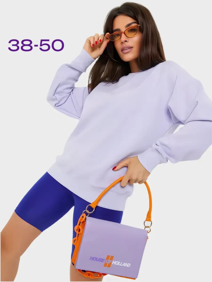Свитшот свободного кроя без начеса oversize
