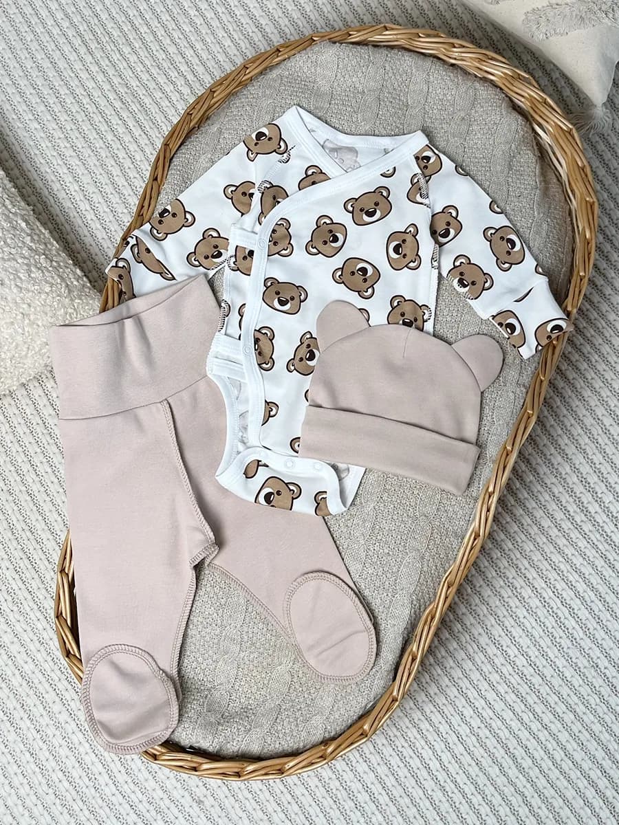 Комплект для новорожденного Боди и ползунки с шапочкой