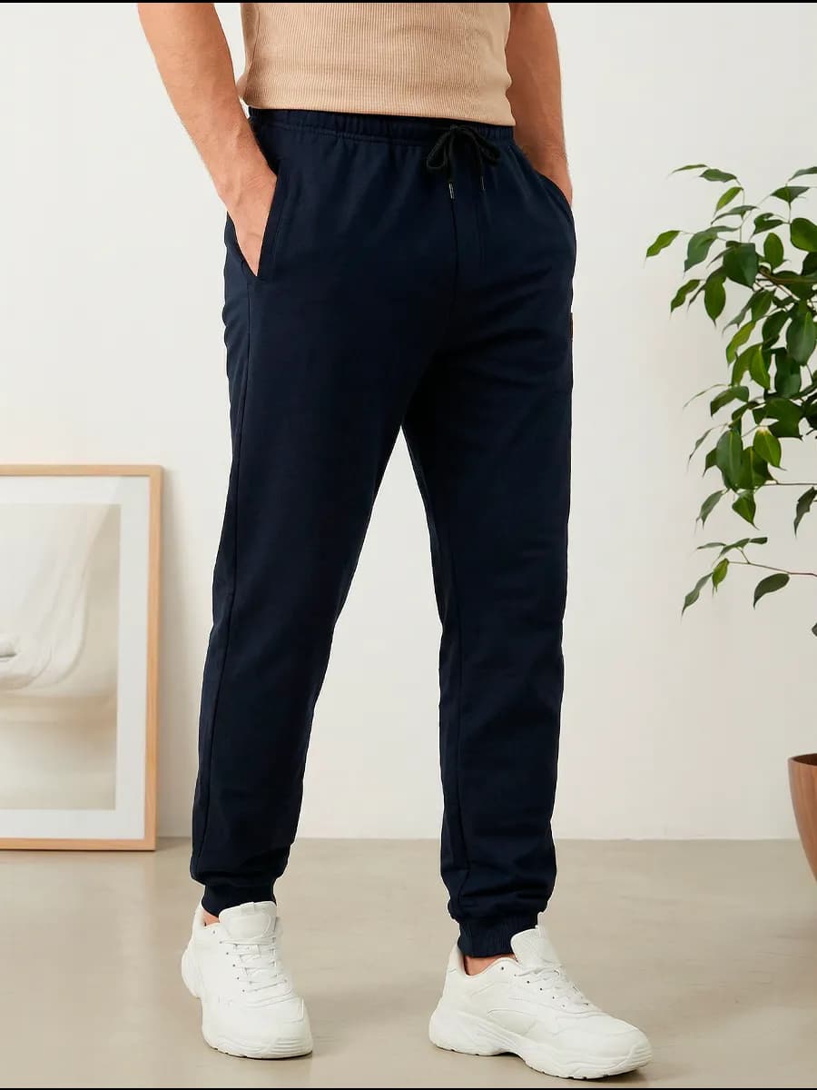 Брюки спортивные джоггеры на резинке хлопковые - фото 1