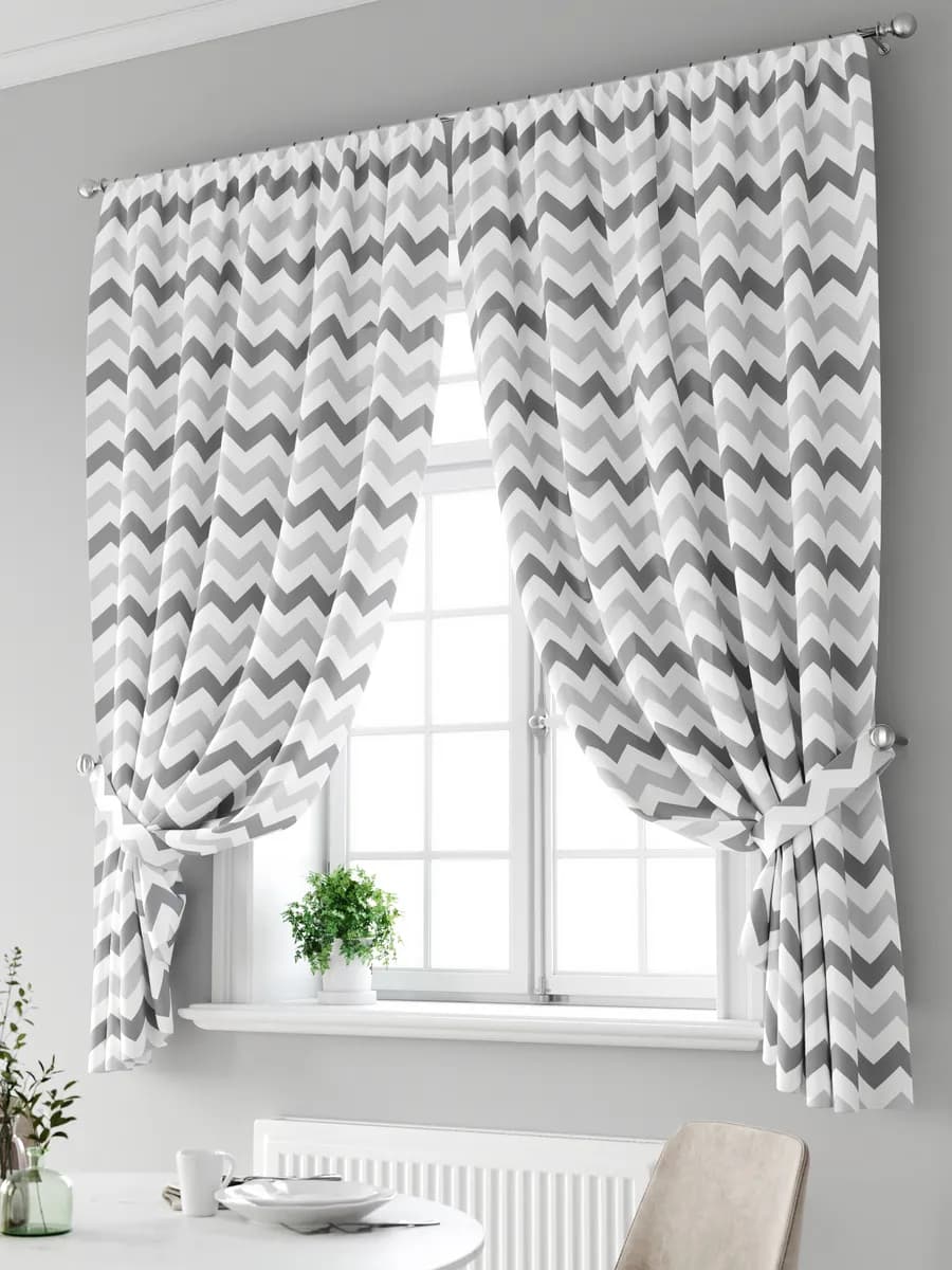 Шторы для кухни дачи и комнаты короткие комплект 180 см 2шт