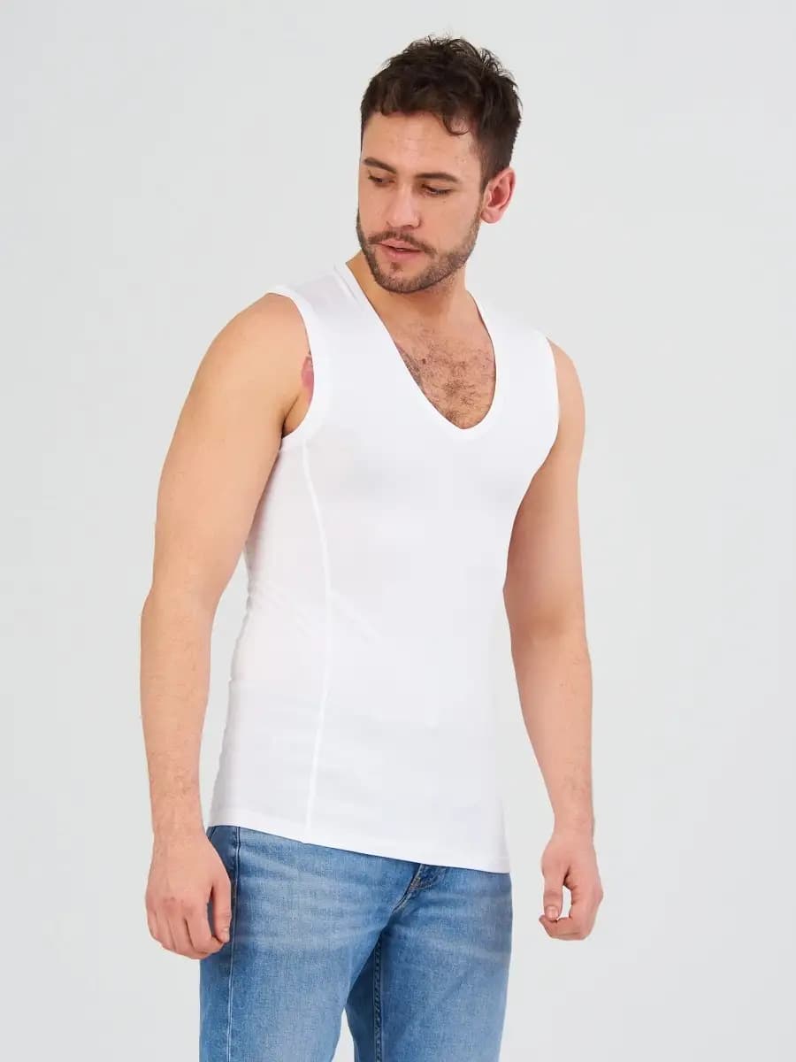 Майка белая бельевая хлопок Турция - фото 1