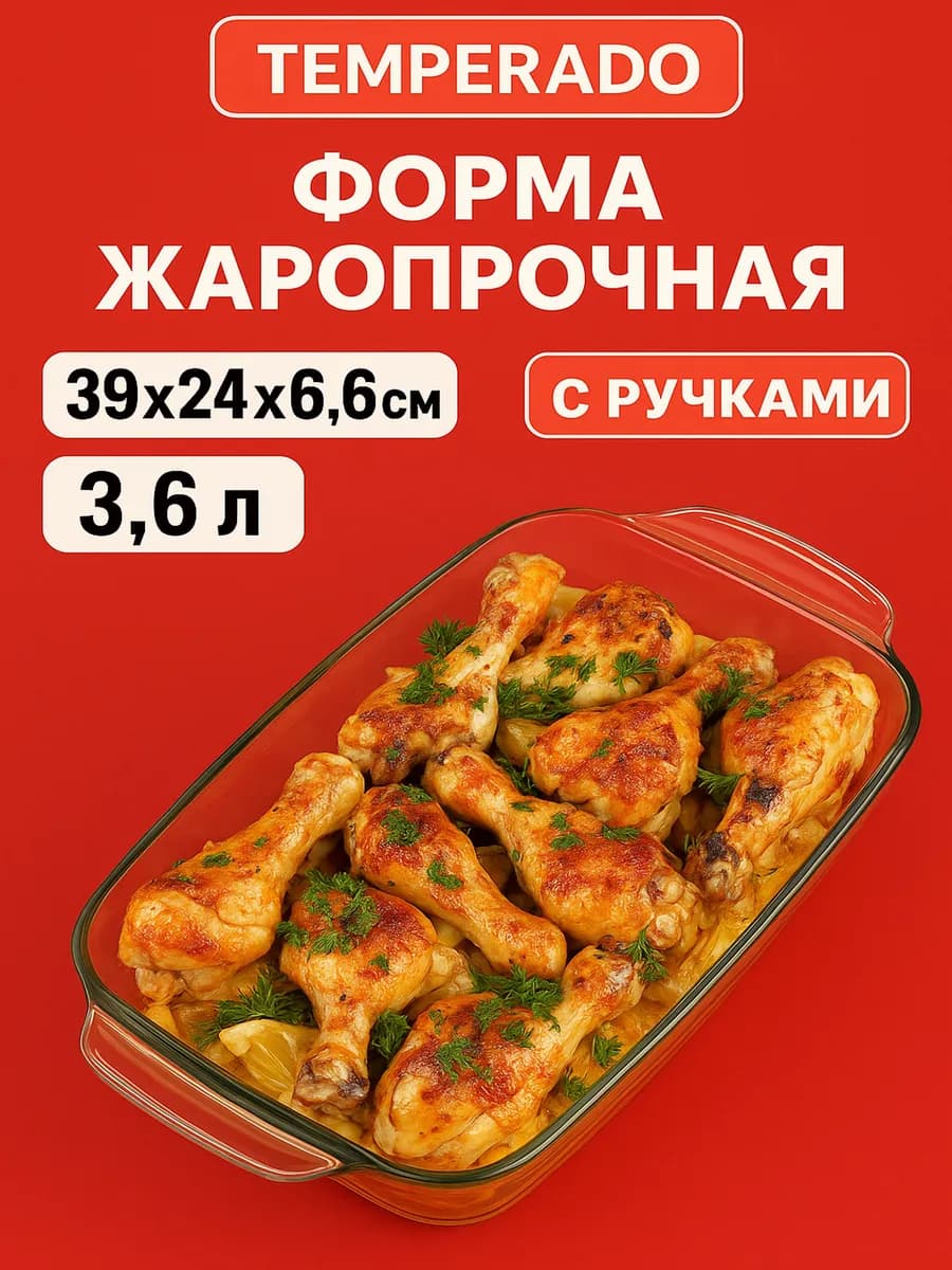 Форма для запекания и выпечки стеклянная