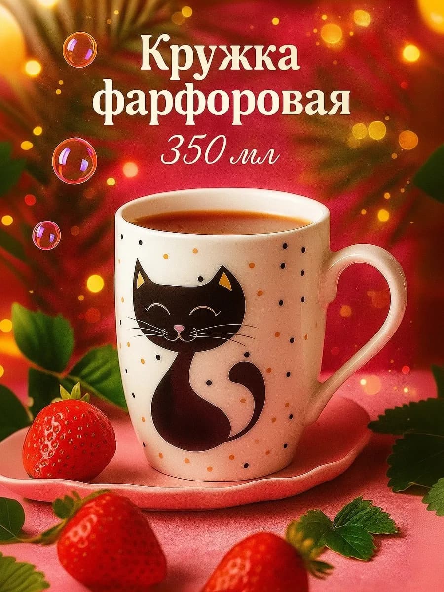 Кружка для чая и кофе «Котик» 350 мл подарочная