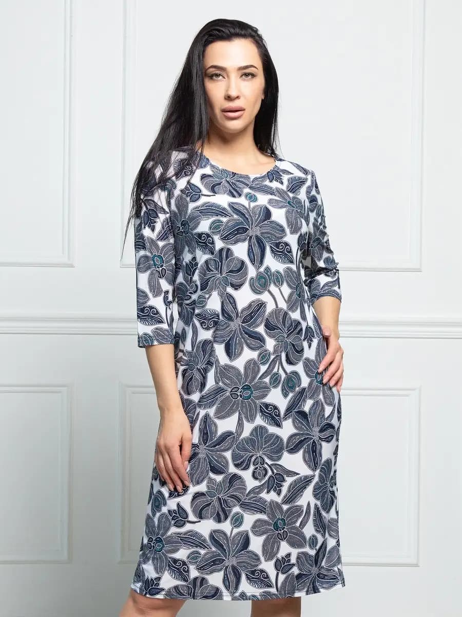 Платье повседневное офисное с рукавом 3 4