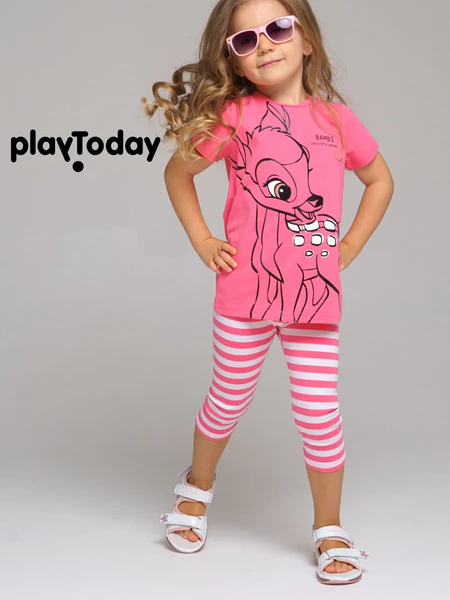 Костюм летний детский футболка леггинсы в садик