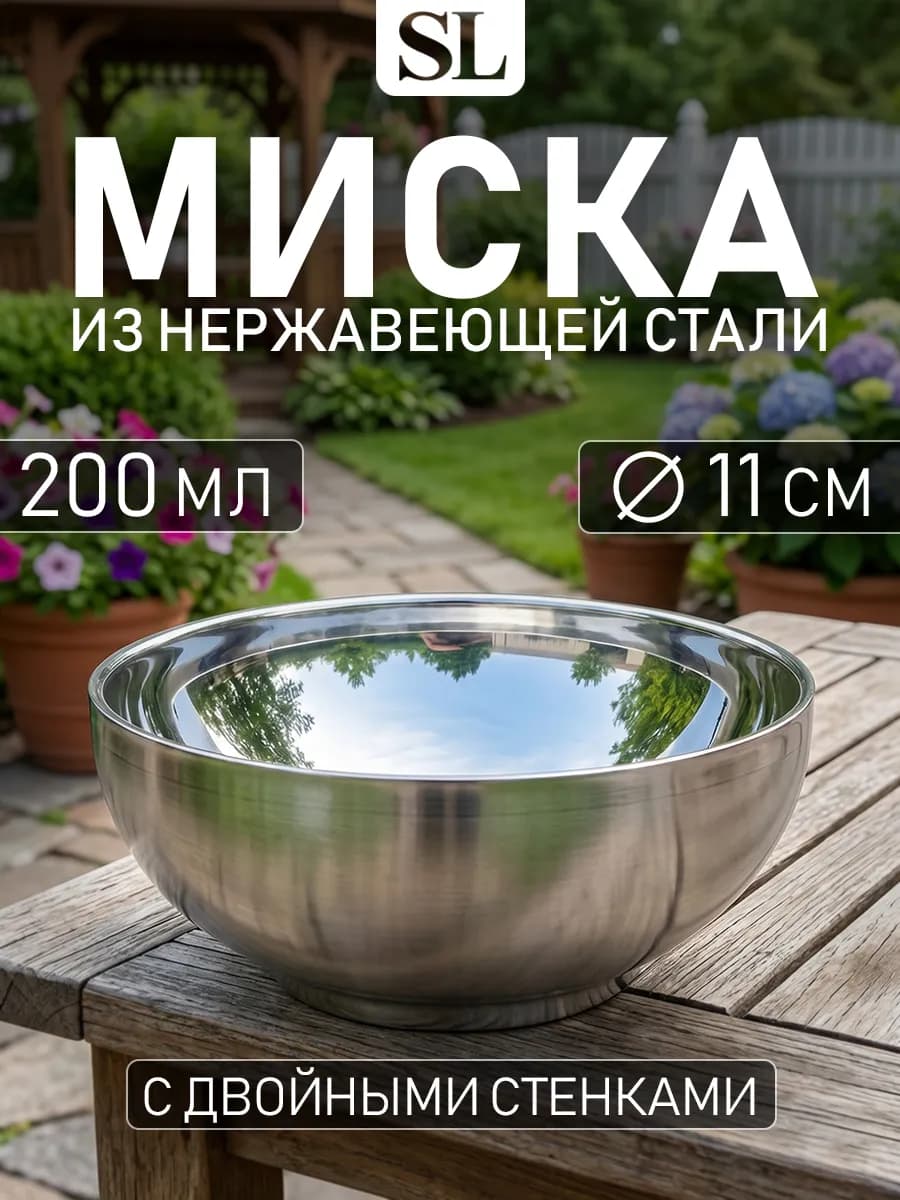 Тарелка походная металлическая 200 мл d=11 см двойные стенки