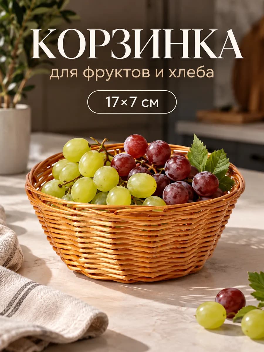 Корзина для фруктов и хлеба плетеная на стол для сервировки