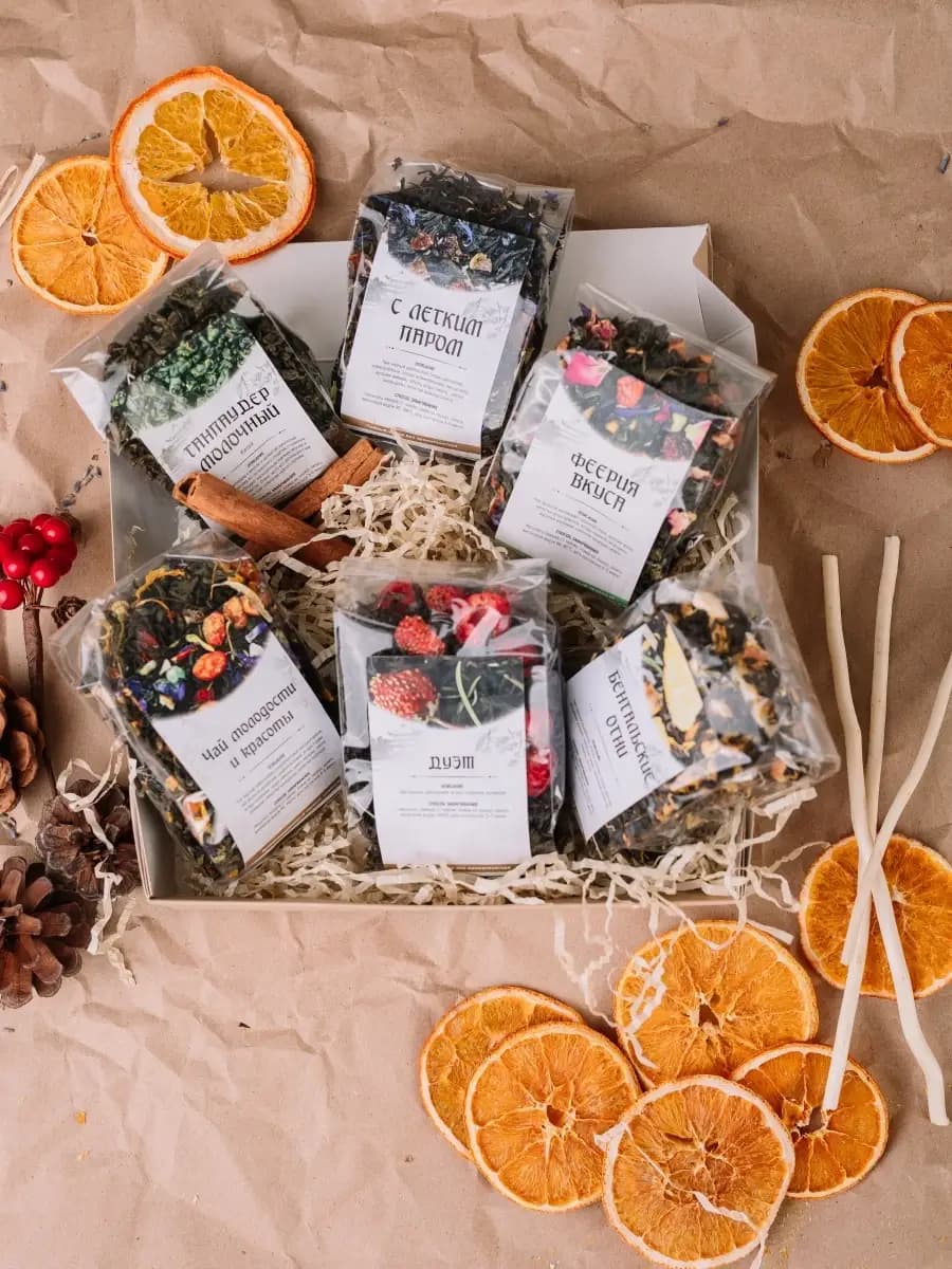 Набор чая подарочный листовой 6 штук