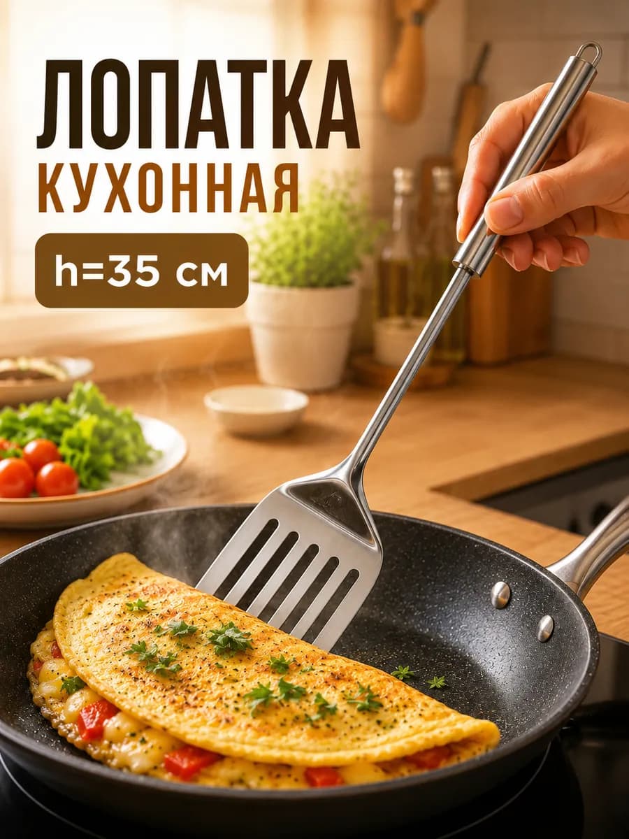 Лопатка для блинов, длина 35 см