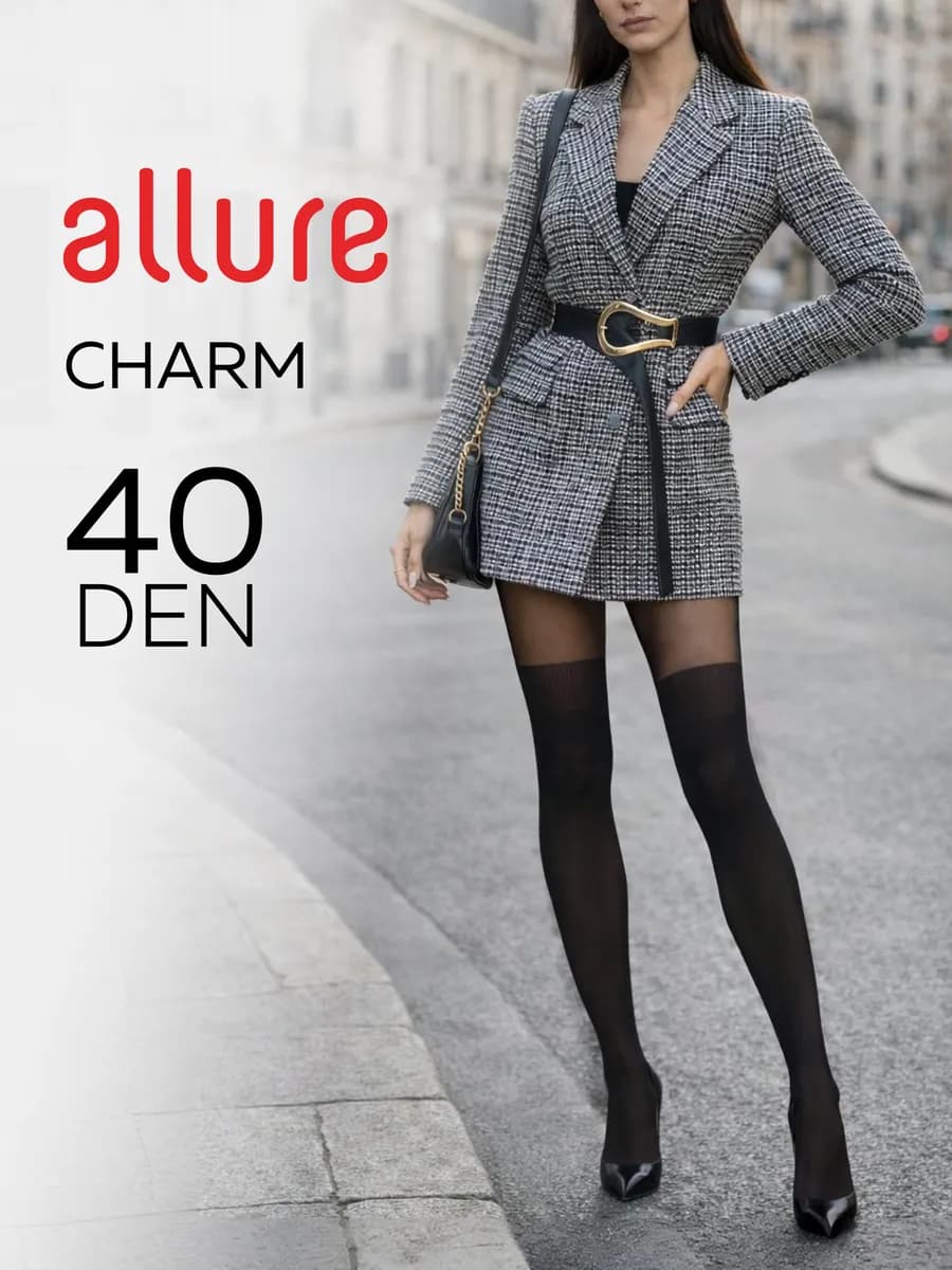 Колготки капроновые с имитацией чулок Charm 40 50 ден - фото 1