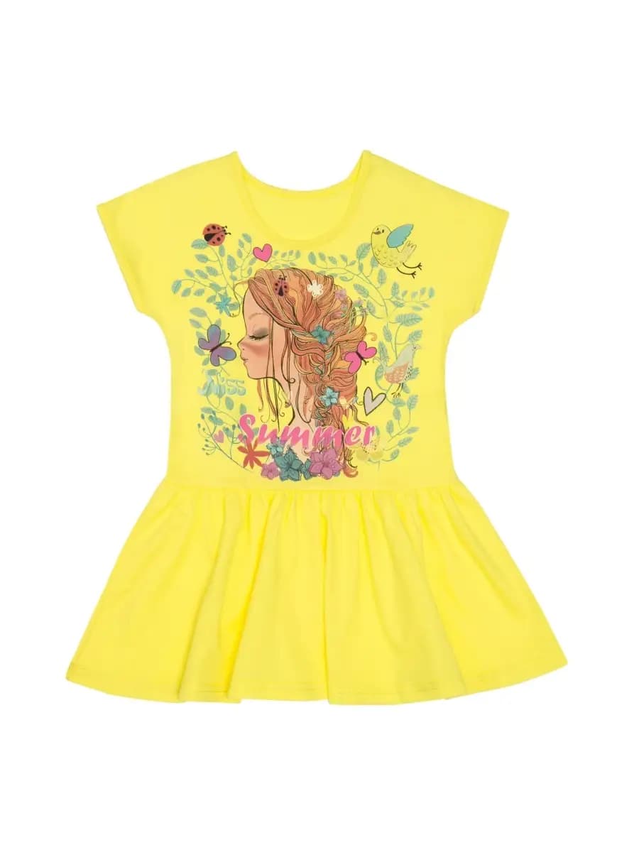 Платье с коротким рукавом, в сад